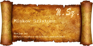 Miskov Szixtusz névjegykártya